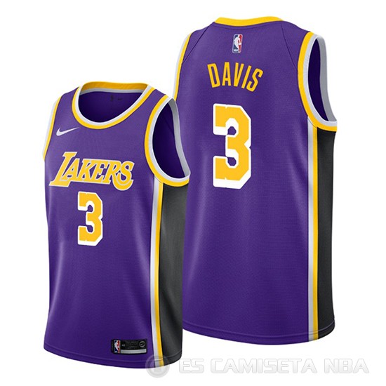 Camiseta Anthony Davis #3 Los Angeles Lakers Statement Violeta - Haga un click en la imagen para cerrar